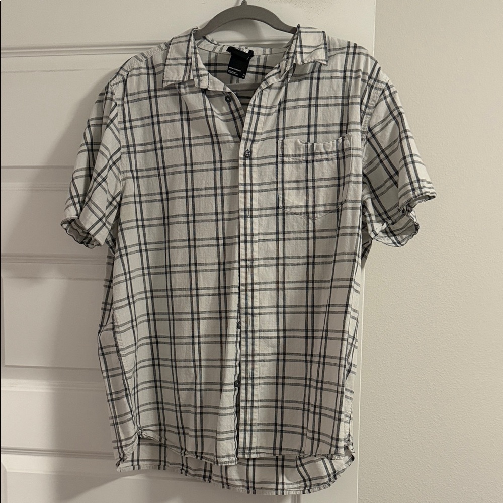 The North Face Casual Plaid Shirt - White and Black